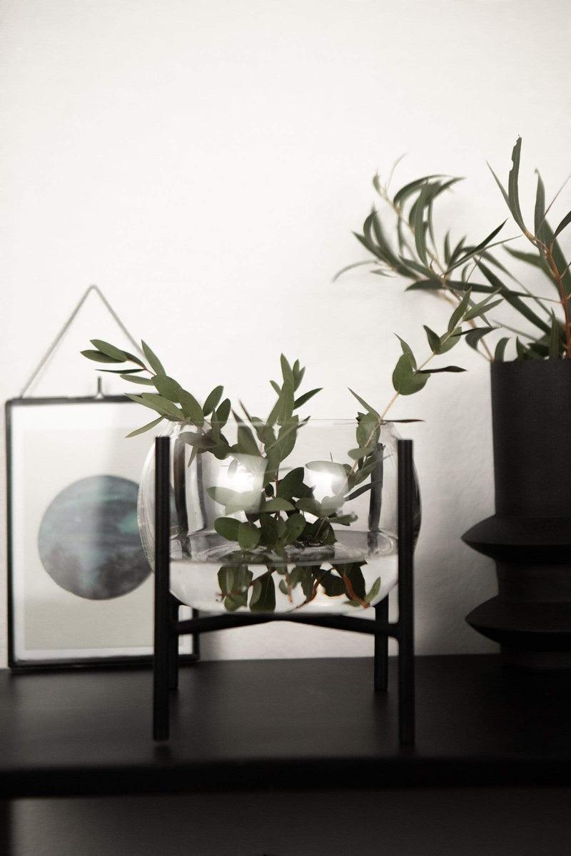 LaLe Living Vase Arzu aus Glas & Eisen in Schwarz, 18 x 23 cm Angebote
