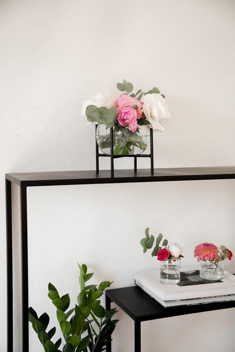 LaLe Living Vase Arzu aus Glas & Eisen in Schwarz, 18 x 23 cm Angebote