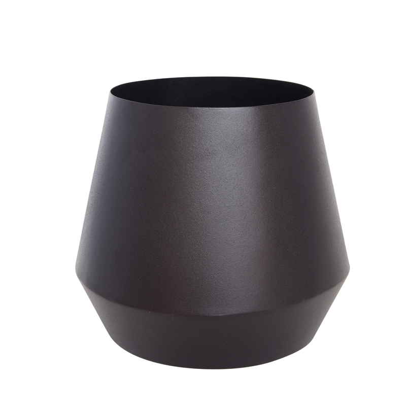 LaLe Living Blumentopf Timur aus Eisen in Schwarz, Ø22 cm