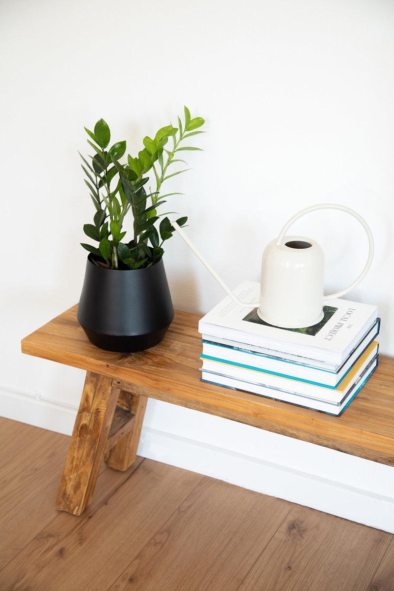 LaLe Living Blumentopf Timur aus Eisen in Schwarz, Ø22 cm Auslauf