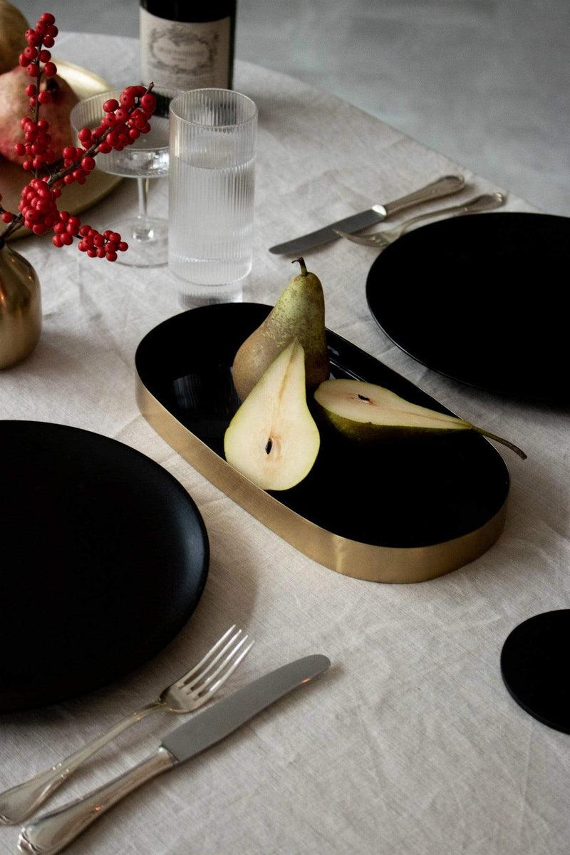 LaLe Living Deko-Tablett "Glam" aus Eisen in Gold/Schwarz, 30x15cm Hotsell