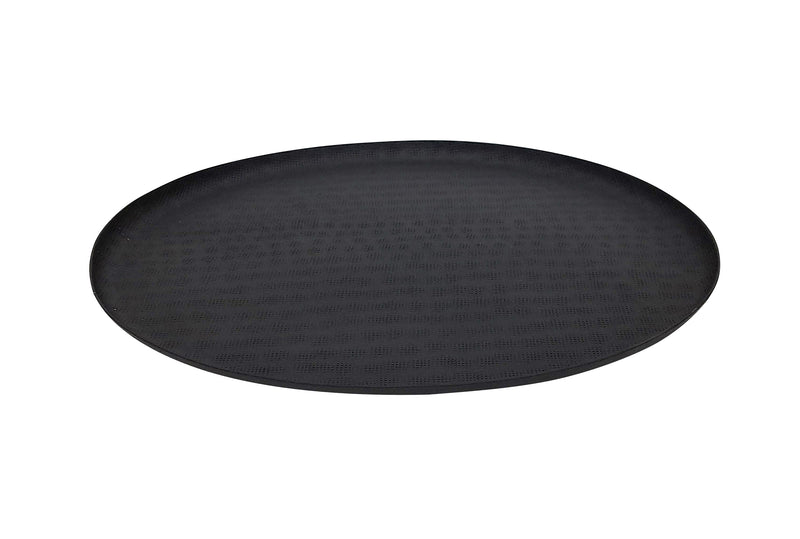 LaLe Living Dekotablett Junis in Schwarz, oval gehämmert, L: 36 cm