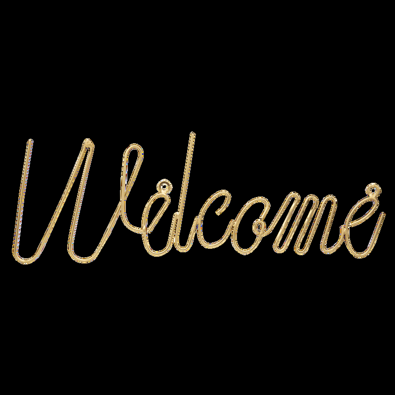 LaLe Living Deko Schriftzug Welcome in Gold, 27.5 x 11.5 cm