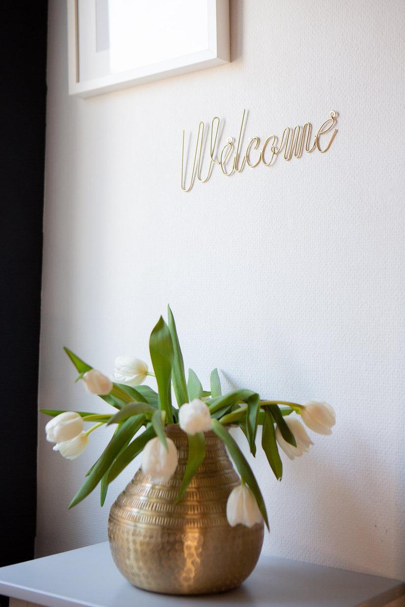 LaLe Living Deko Schriftzug Welcome in Gold, 27.5 x 11.5 cm Blitzverkäufe