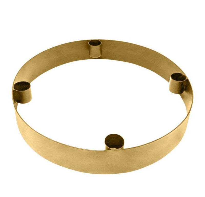 LaLe Living Ring-Kerzenständer "Onyx" aus Eisen in Gold matt, Ø25x4cm