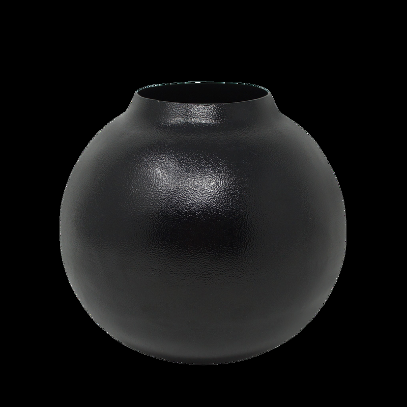 LaLe Living Vase "Siyah" aus Eisen in Schwarz, Ø15,5x14,5cm im Angebot