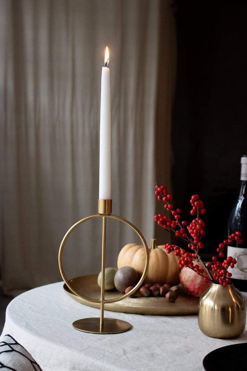 LaLe Living Kerzenständer "Halka" aus Eisen in Gold, 15,5x22cm Blitzverkäufe