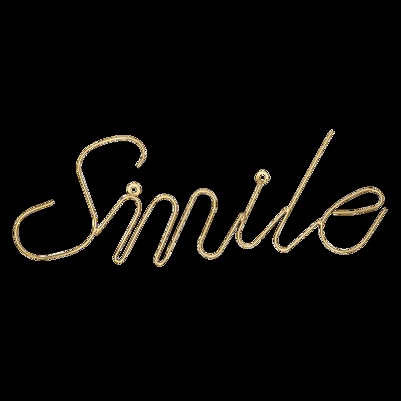 LaLe Living Deko Schriftzug Smile in Gold, 30 x 13 cm