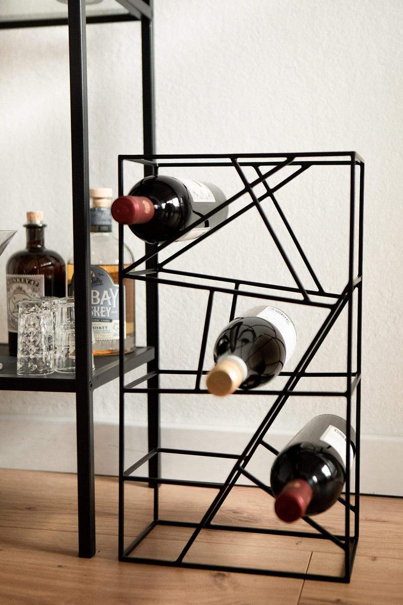 LaLe Living Weinregal "Vino" aus Eisen, Schwarz 26x45,5cm Fabrikverkauf