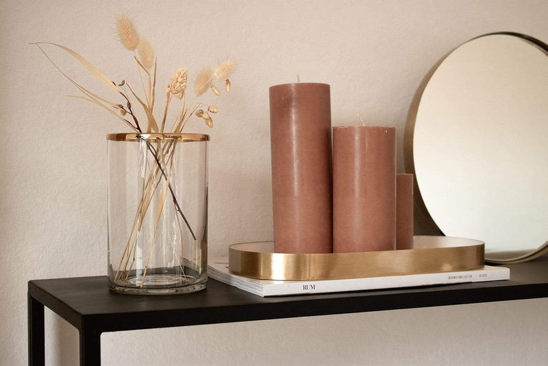 LaLe Living Deko - Tablett Glam aus Eisen in Gold/Weiß, 30 x 15 cm Schlussverkauf