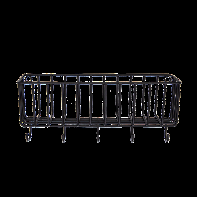 LaLe Living Aufbewahrungskorb Fynn mit Haken in Schwarz, 30 x 13 cm