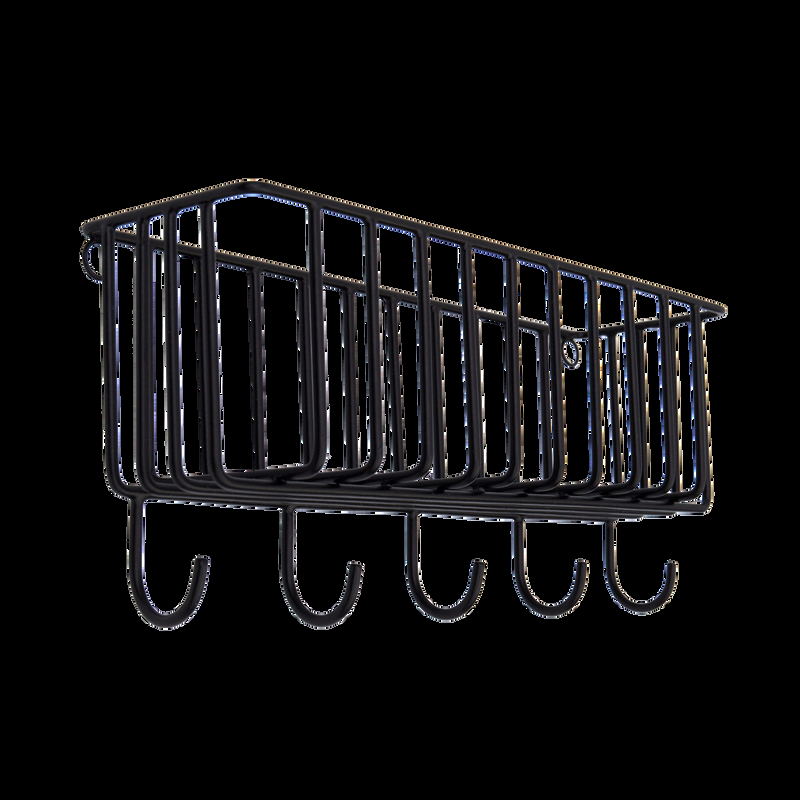LaLe Living Aufbewahrungskorb Fynn mit Haken in Schwarz, 30 x 13 cm Günstiger Verkauf