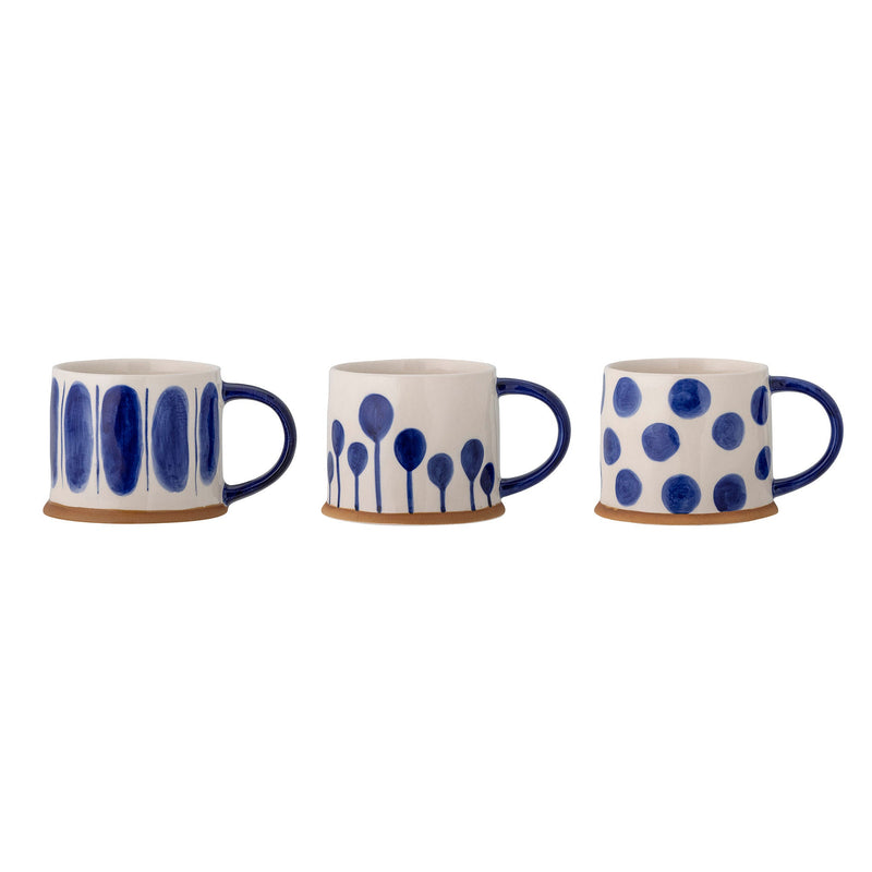Creative Collection Linora Becher Set 3 tlg. in Blau, Steingut Blitzverkäufe