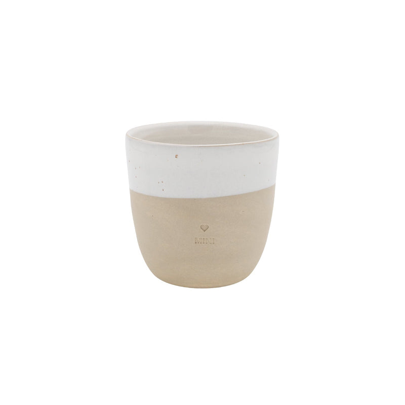 Eulenschnitt Kleiner Becher Mini aus Steingut im Angebot