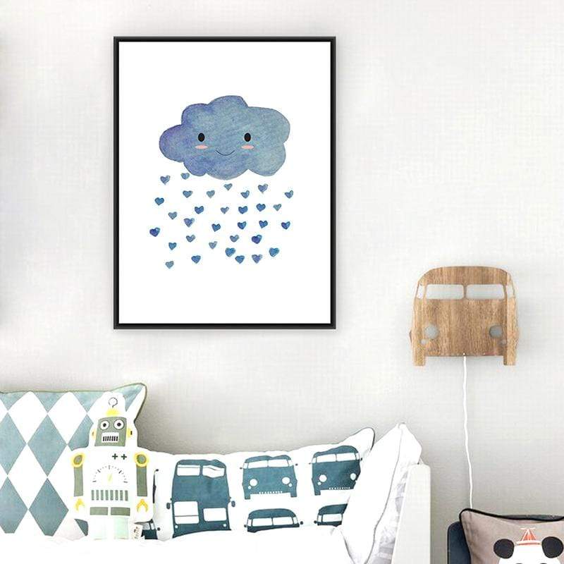 LaLe Living Bild Leinwanddruck mit süßer Wolke als Motiv A3 / A4 Schlussverkauf
