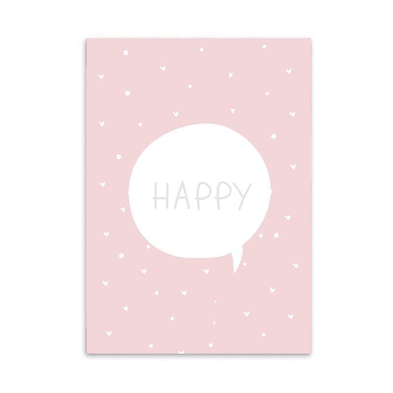 LaLe Living Bild Leinwanddruck HAPPY Schriftzug A4 21x30cm Verkauf