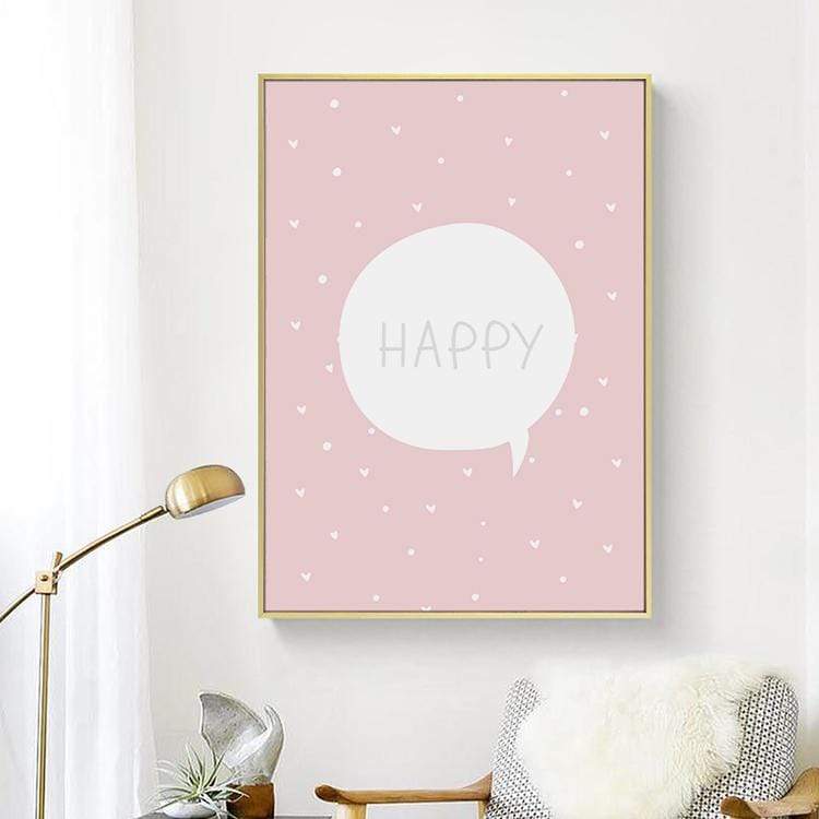LaLe Living Bild Leinwanddruck HAPPY Schriftzug A4 21x30cm Verkauf