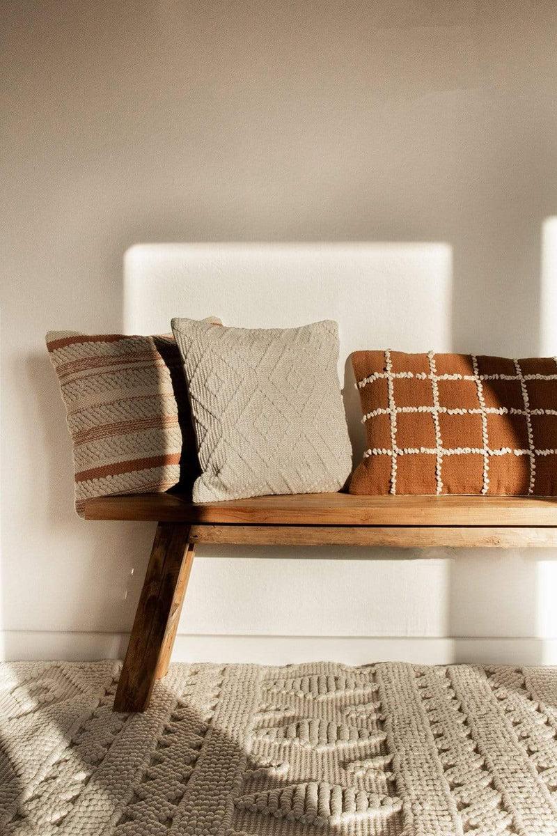 LaLe Living Teppich Doku aus PET Garn in Elfenbeinweiß, 150 x 80 cm im Angebot