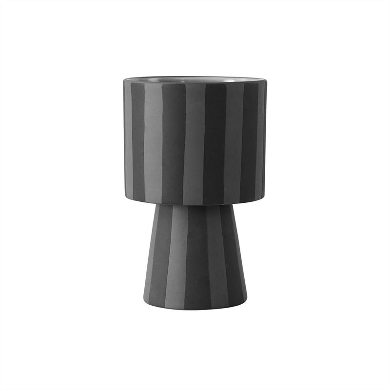 OYOY LIVING Toppu Blumentopf, klein in Schwarz/Grau