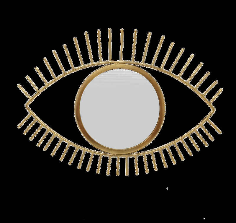 LaLe Living Spiegel Bakis aus Eisen in Gold, 36 x 25 cm