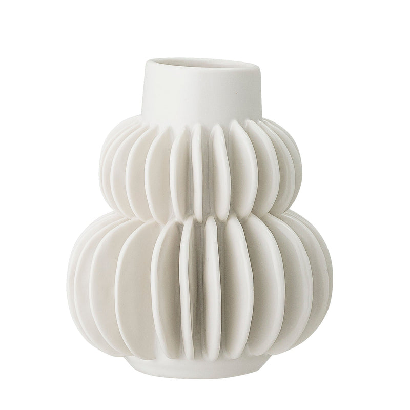 Bloomingville Halfdan Vase, Weiß, Steingut