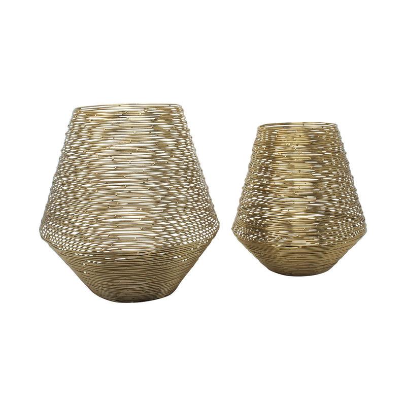 LaLe Living Laterne Elio in Gold, 2er Set