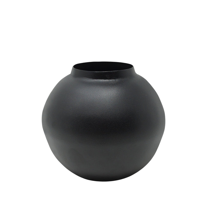 LaLe Living Vase "Soyah" aus Eisen in Schwarz, Ø14,5x13,5cm