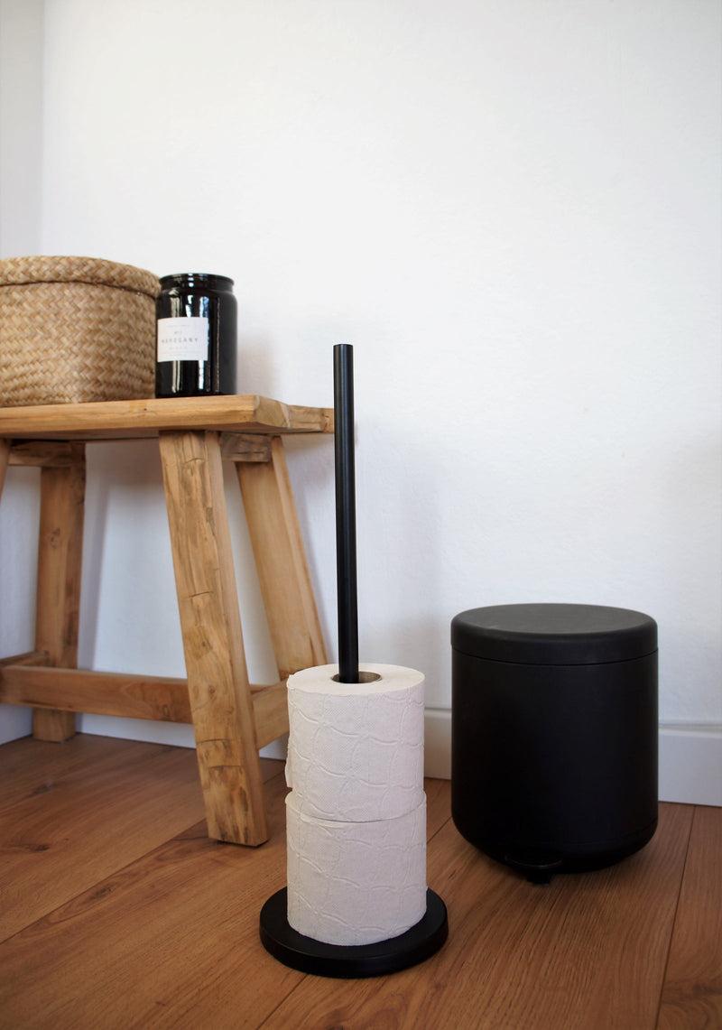 LaLe Living Toilettenpapierständer Nuri in Schwarz, Ø12x46 cm Outlet