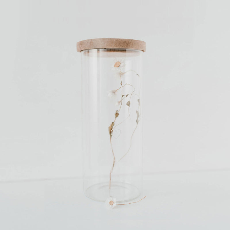 Eulenschnitt Vorratsglas mit Herzaufdruck in Weiß, Ø 11cm Schlussverkauf