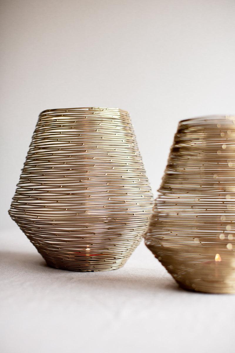 LaLe Living Laterne Elio in Gold, 2er Set Günstiger Verkauf