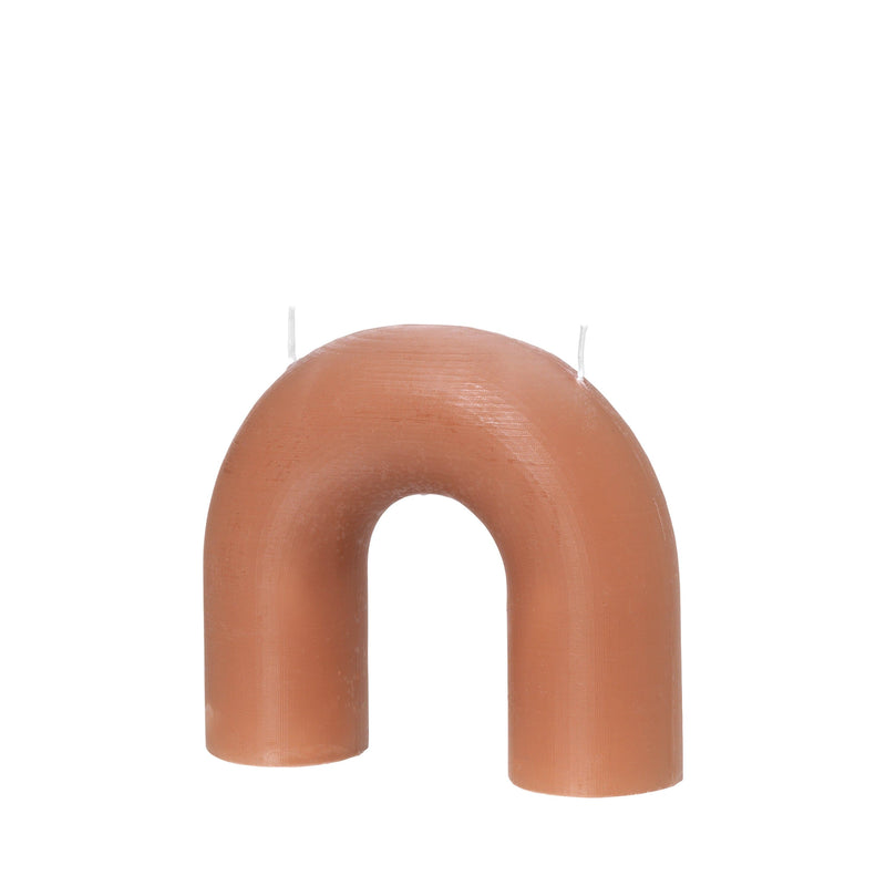 BROSTE COPENHAGEN Kerze BEND in Beige, 16,5 x 14,5 cm