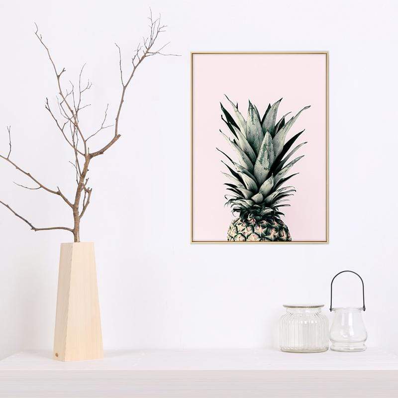 LaLe Living Bild Leinwanddruck mit Ananas Rosa Motiv Auslauf