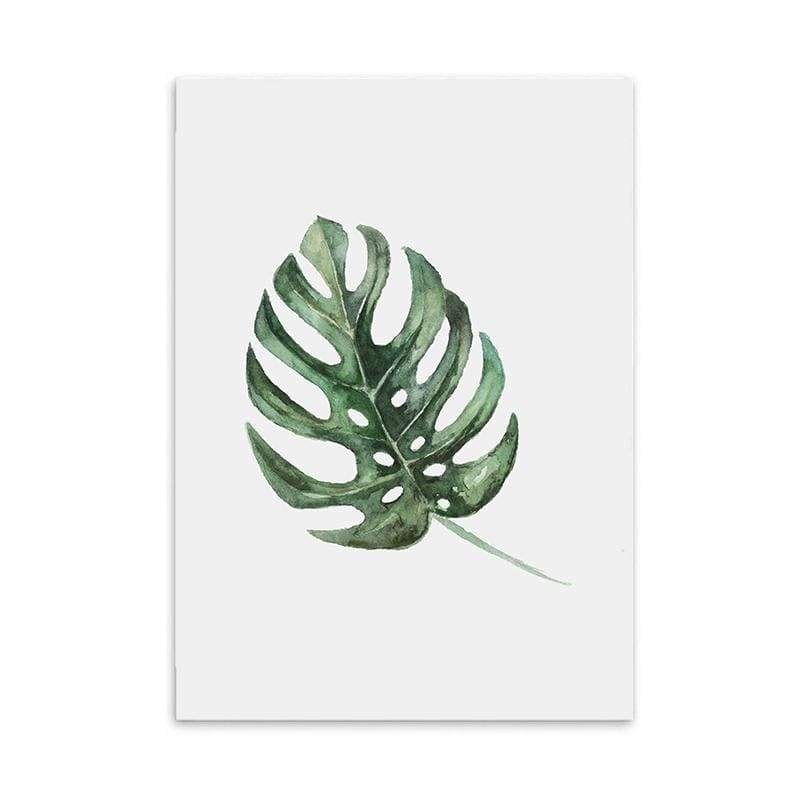 LaLe Living Bild Leinwanddruck mit Monstera Deliciosa Pflanzen Motiv in A3