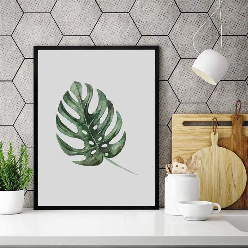 LaLe Living Bild Leinwanddruck mit Monstera Deliciosa Pflanzen Motiv in A3 Meist gekauft