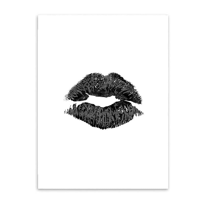 LaLe Living Bild Leinwanddruck mit black lips Motiv in A3 / A4
