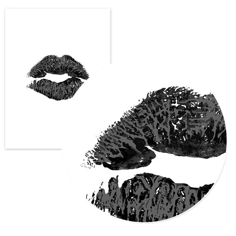 LaLe Living Bild Leinwanddruck mit black lips Motiv in A3 / A4 Blitzverkäufe