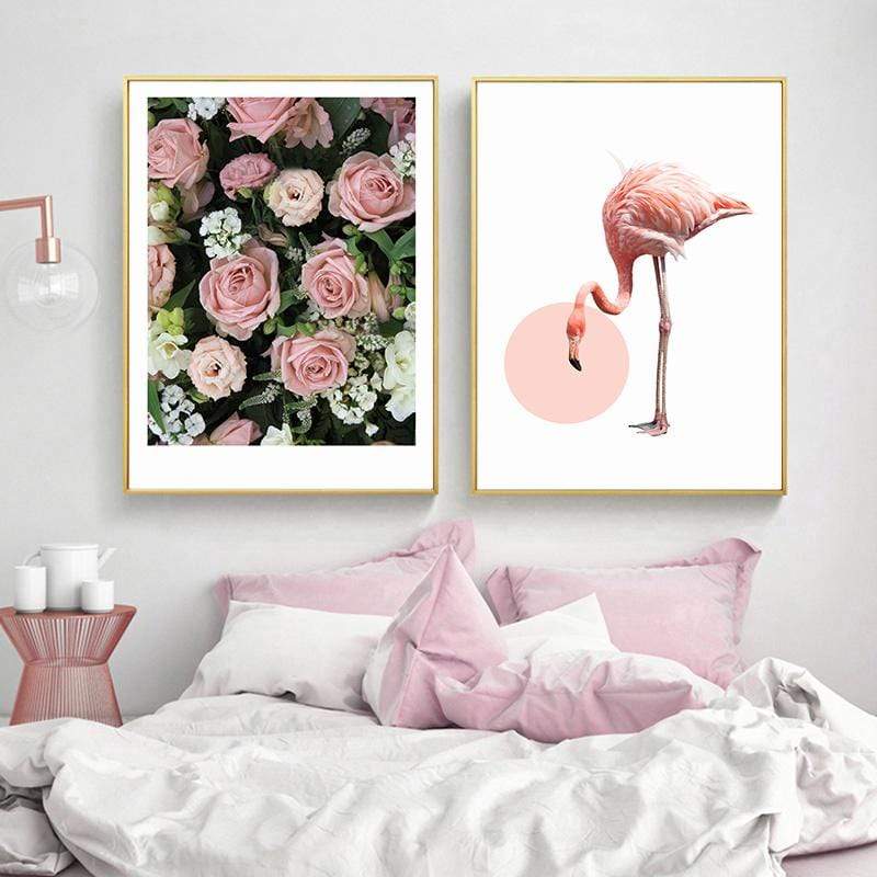 LaLe Living Bild Leinwanddruck mit Flamingo Motiv A4 21x30cm Outlet