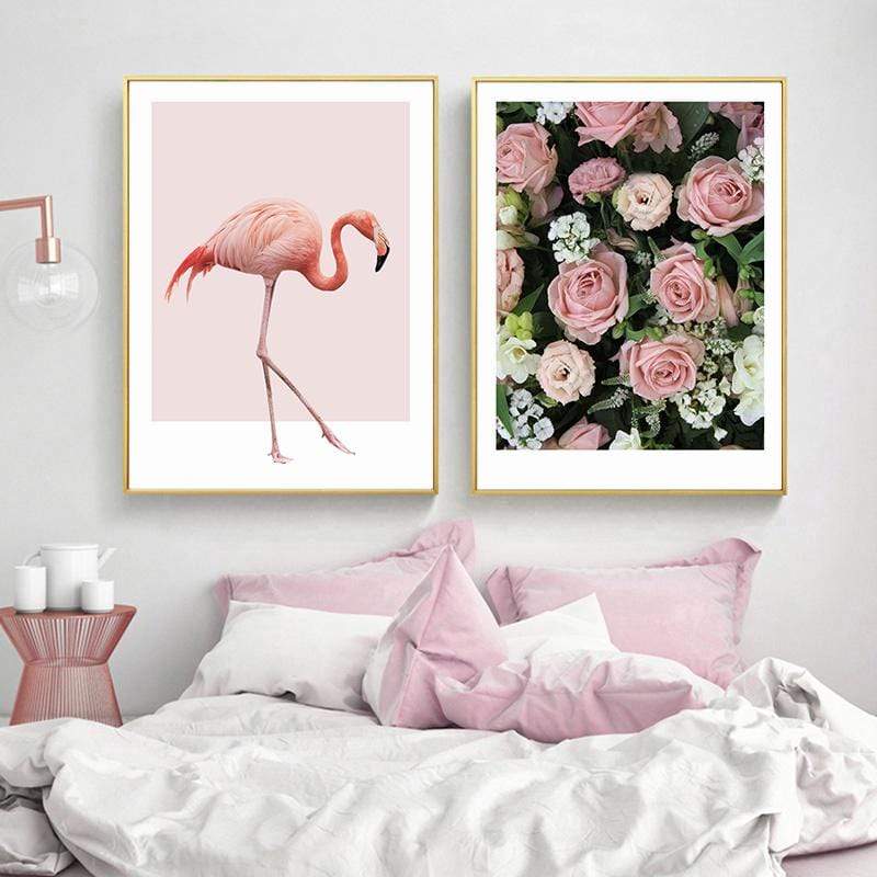 LaLe Living Bild Leinwanddruck mit Flamingo Motiv A3 / A4 Auslauf