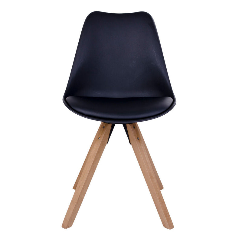 House Nordic Stuhl Bergen, 2er Set in Schwarz/Natur Hotsell