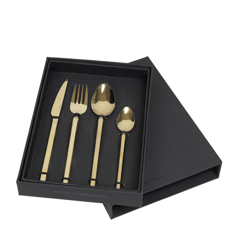 BROSTE COPENHAGEN Besteck TVIS in Gold, 4er Set