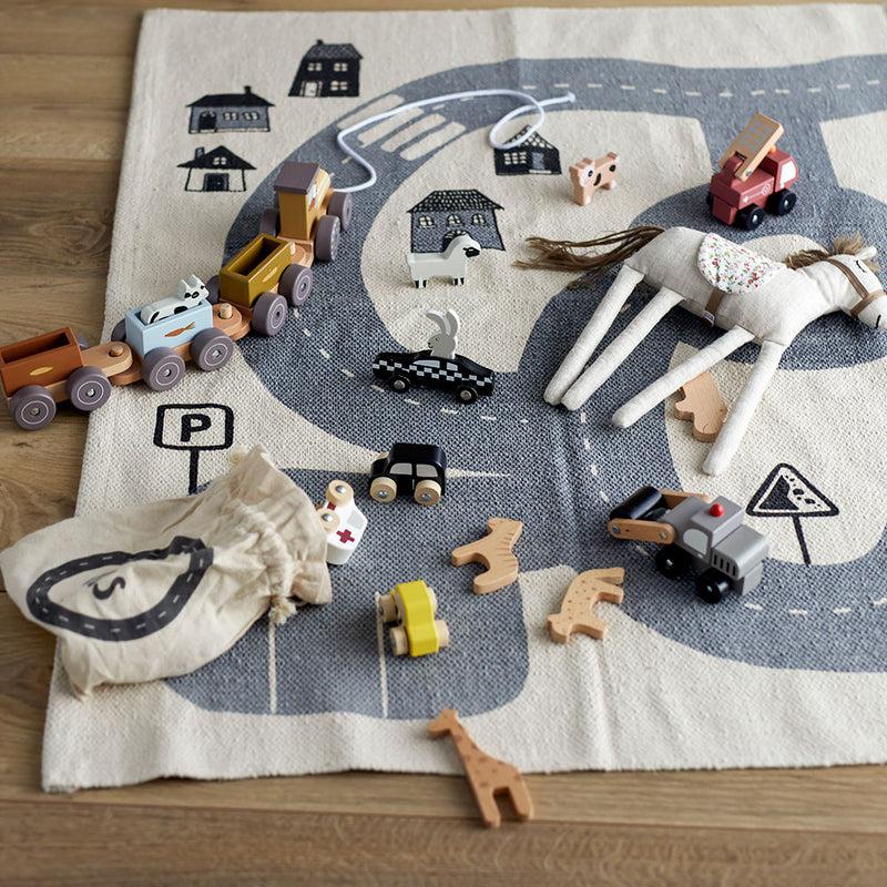 Bloomingville MINI Dennis Teppich, Grau, Baumwolle Saisonale Angebote