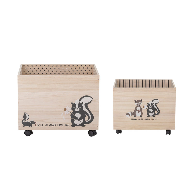 Bloomingville MINI Nonni Aufbewahrungsboy mit Rädern, Schwarz