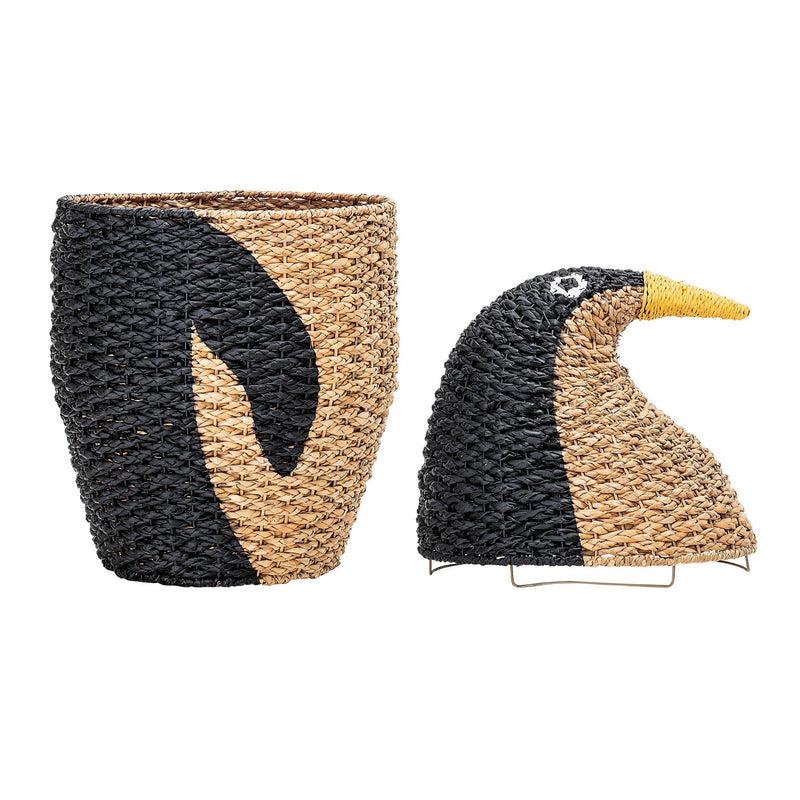 Bloomingville MINI Tazia Korb mit Deckel, Schwarz, Bankuan-Gras Top Angebot