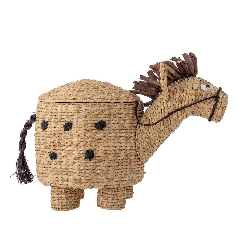 Bloomingville MINI Bobbi Korb mit Deckel, Natur, Wasserhyazinthe Begrenzte Freigabe