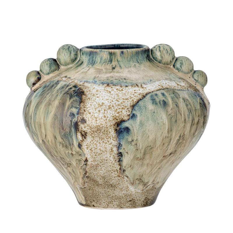 Bloomingville Cophia Vase, Blau, Steingut