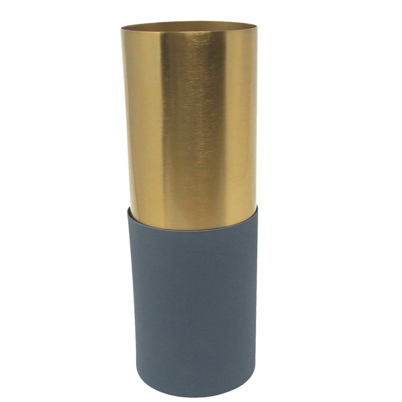 LaLe Living Vase Elya in Rauchblau & Gold, H28 cm