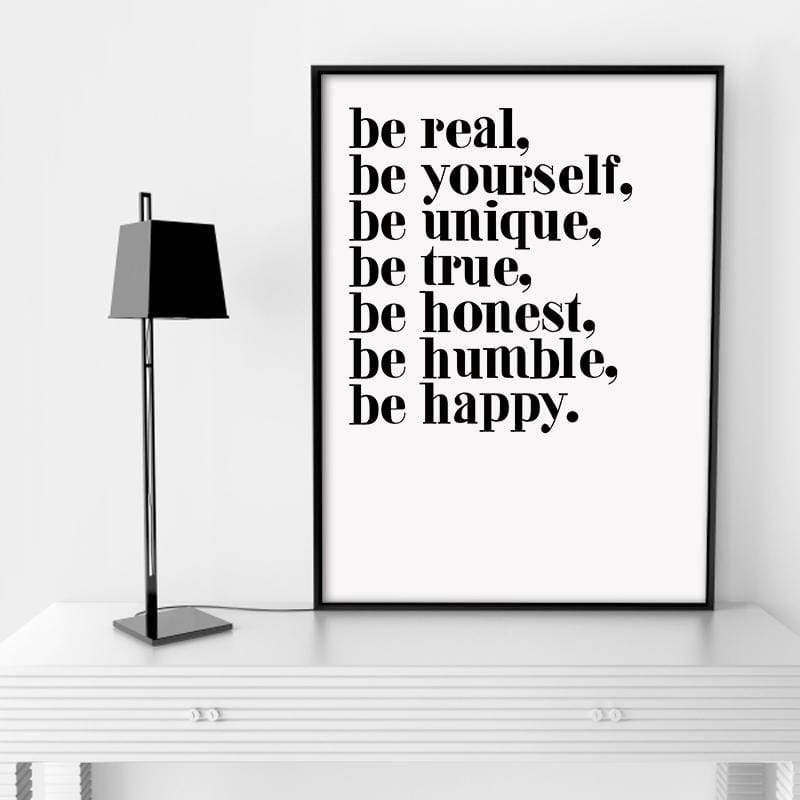 LaLe Living Bild Leinwanddruck mit inspirierendem "be unique" Schriftzug A4 21x30cm Meist gekauft