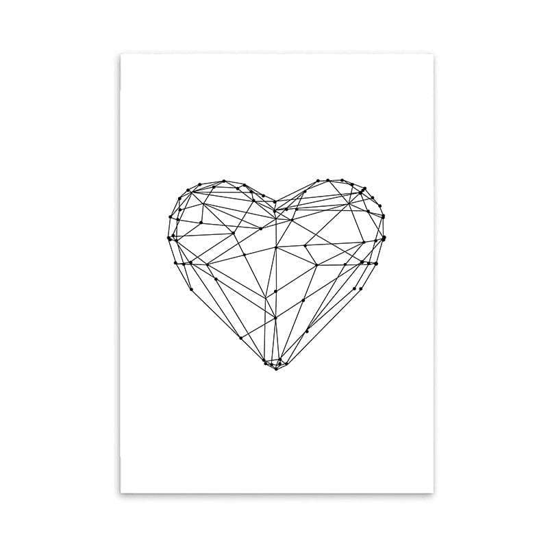 LaLe Living Bild Leinwanddruck mit geo Herz Form A4 21x30cm Exklusivangebot