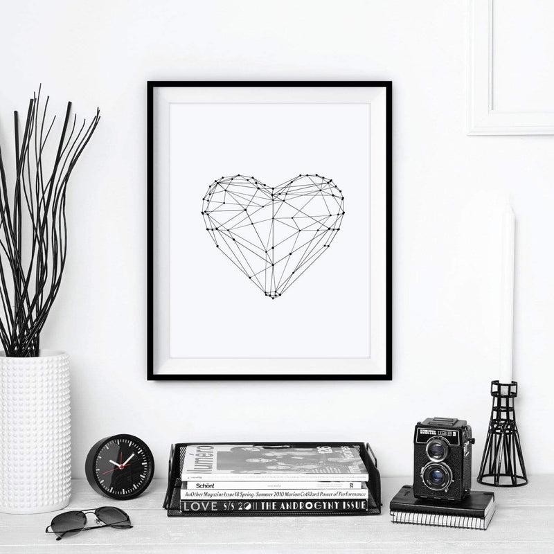 LaLe Living Bild Leinwanddruck mit geo Herz Form A4 21x30cm Exklusivangebot