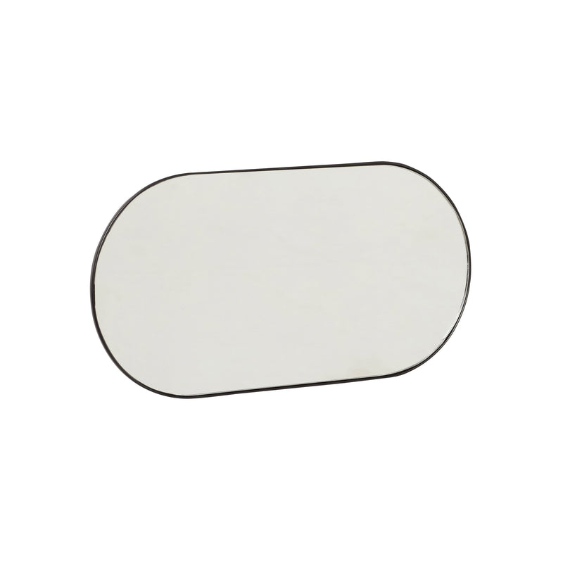 Hübsch Garderobe mit Spiegel aus Metall in Schwarz, 30 x 15 cm
